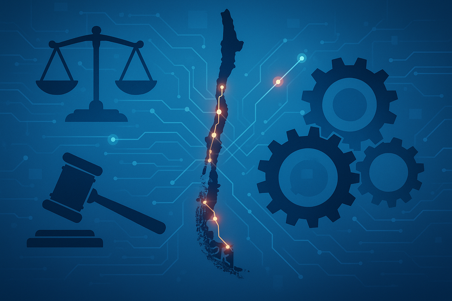 SituationUn blog de Informatica especializado en regulaciones empresariales en Chile preparndose para cubrir los cambios normativos ms importantes para el perodo 20252026TaskDisear una imagen de header original y profesional que represente visualment